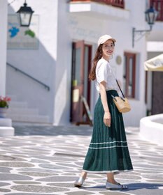 Tiaclasse クロシェ編み配色ニットスカート