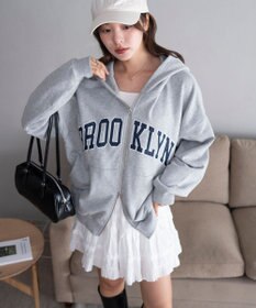 WEGO グラフィックBIGZIPパーカー