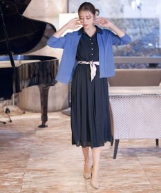 Tiaclasse 【洗える】シアー楊柳シャツワンピース