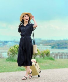 Tiaclasse 【洗える】シアー楊柳シャツワンピース