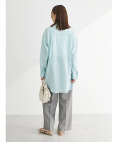 Green Parks 綿麻混タブ付オーバーサイズシャツチュニック