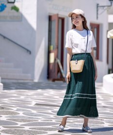 Tiaclasse クロシェ編み配色ニットスカート