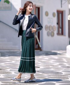 Tiaclasse クロシェ編み配色ニットスカート