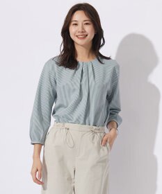 J.PRESS LADIES S 【WEB限定カラーあり】ストライプジャカード フロントタック カットソー