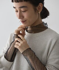 AMERICAN HOLIC ドットチュールハイネックプルオーバー