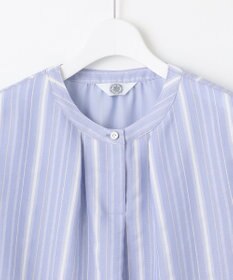 J.PRESS LADIES 【洗える】SHEERストライプ クルーネック ブラウス