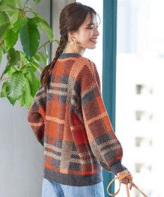 Tiaclasse 【洗える】チェック柄プルオーバーニット