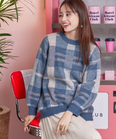 Tiaclasse 【洗える】チェック柄プルオーバーニット