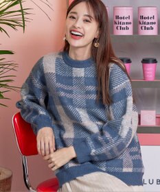 Tiaclasse 【洗える】チェック柄プルオーバーニット