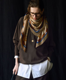 23区 S 【洗える/吊り干しOK】ヴィスコースストレッチ ドルマンスリーブ ニット ブラウン系