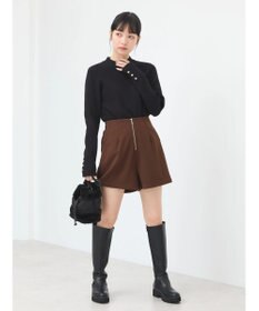 earth music&ecology フロントジップショートパンツ