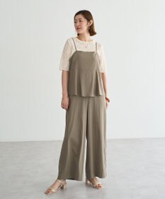 YECCA VECCA ドライタッチペプラムサロペット