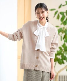 ANY 【洗濯機可】ラムウールVネック カーディガン