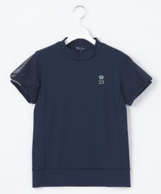 23区GOLF 【WOMEN】チュール袖 モックネックプルオーバー