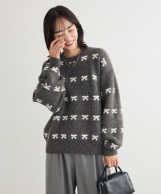 Green Parks ・ｓｗｉｎｇ　ｂｙ　リボンジャカードクルーニット