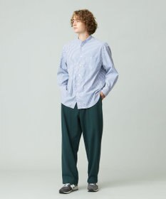 J.PRESS YORK STREET 【UNISEX】タイプライターストライプ バンドカラーシャツ