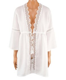 San-ai Resort（三愛水着楽園） 楊柳×レース　羽織り　F【San-ai Resort（サンアイリゾート）】