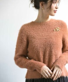 組曲 L 【前後着用可】2WAYナイロンファー ニット