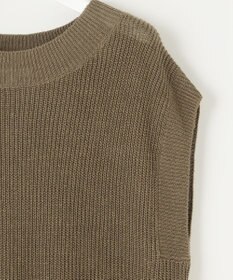 自由区 S 【洗える】リネンミドルゲージニット ベスト