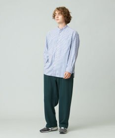 J.PRESS YORK STREET 【UNISEX】タイプライターストライプ バンドカラーシャツ