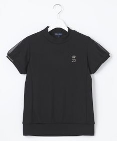 23区GOLF 【WOMEN】チュール袖 モックネックプルオーバー