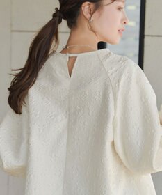 Tiaclasse 【洗える】ふくれジャガードバルーンスリーブチュニックブラウス