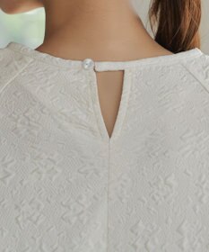 Tiaclasse 【洗える】ふくれジャガードバルーンスリーブチュニックブラウス