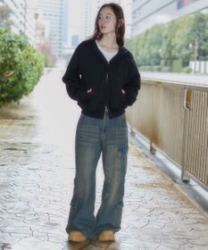 WEGO 【ユニセックス着用ITEM/SMLサイズ展開】ボンディングZIPパーカー