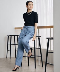 自由区 L 【カタログ掲載】コットンリネンシャンブレーテーパード パンツ