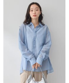 earth music&ecology バックスリットシアーシャツ