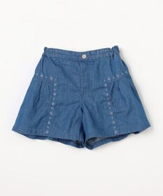 組曲 KIDS 【110-140㎝】 ブルーフラワーデニムキュロット