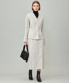 ICB 【CLASSY.掲載・裏起毛】 ウォームサテン カーディガンブラウス