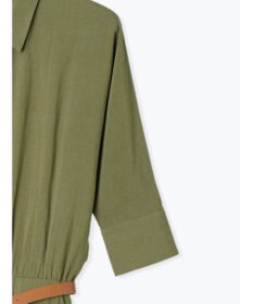 Te chichi ベルト付きレーヨンリネンシャツワンピース