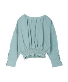 Green Parks 裾シャーリングブラウス