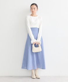 earth music&ecology シアーチェックスカート