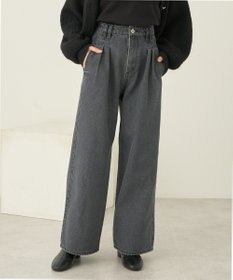 earth music&ecology ダブルタックワイドデニムパンツ
