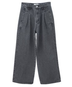earth music&ecology ダブルタックワイドデニムパンツ