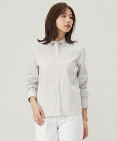 J.PRESS LADIES 【洗える】BEZコットンナイロン ストライプ シャツカラー ブラウス
