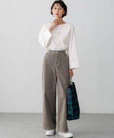 23区 【先行予約】コットンコーデュロイストレッチ ワイドパンツ