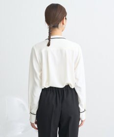 earth music&ecology バイカラータックブラウス