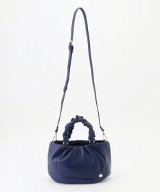 LA BAGAGERIE シープレザー ギャザーハンドル2wayラウンドトートバッグ