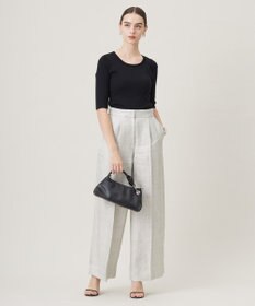 ICB 【日本製】トリアセリネンシャイニーツイル ワイドパンツ