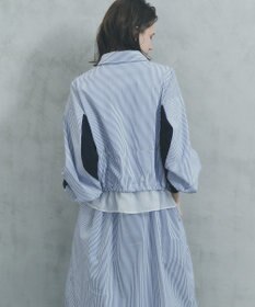 YECCA VECCA シアーMIXドロストデザインシャツワンピース