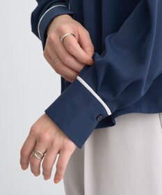 earth music&ecology バイカラータックブラウス