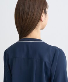 earth music&ecology バイカラータックブラウス