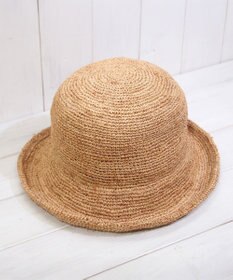 石田製帽 ラフィア糸入りかぎ編み後染　ショートセーラ