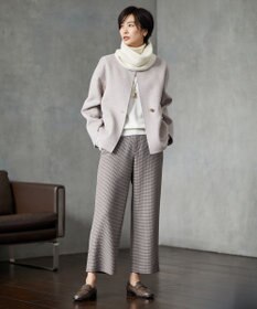 J.PRESS LADIES 【リバーシブル】ウールナイロン リバー ノーカラー ショートコート