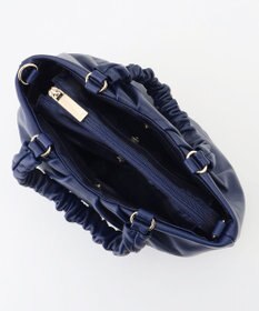 LA BAGAGERIE シープレザー ギャザーハンドル2wayラウンドトートバッグ