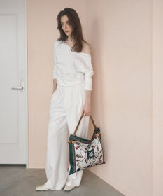 TOPKAPI 【TREASURE TOPKAPI】マイルドサテン スカーフ柄 トートバッグ