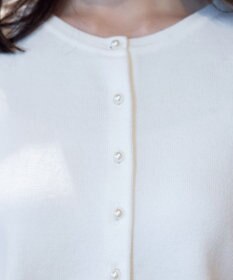 Tiaclasse 【洗える】パールボタンニットカーデ